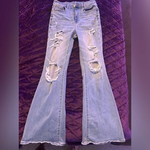 Next level stretch American Eagle AE jeans. Flare bottom/ high waisted. Size 6